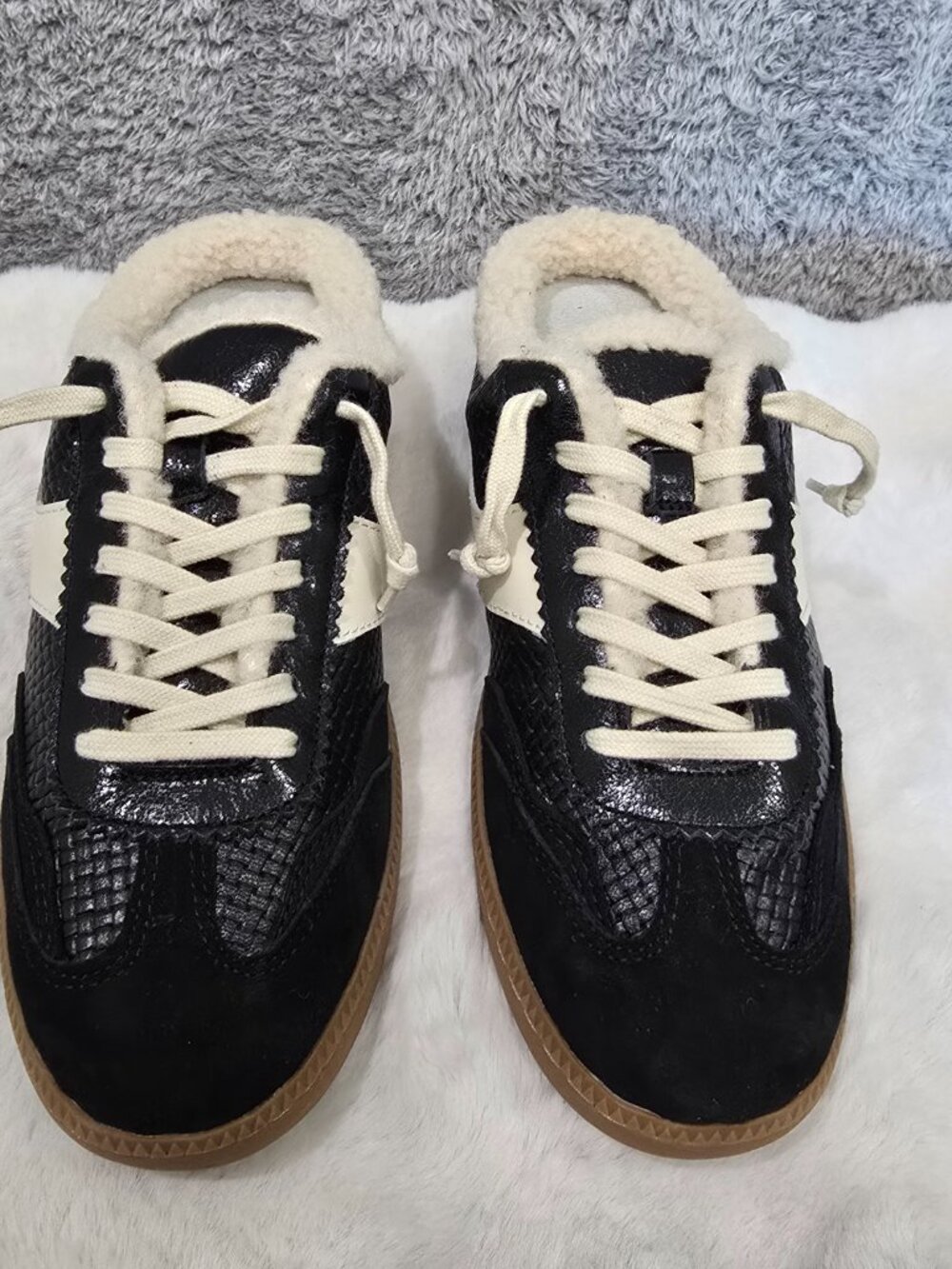 Dolce Vita Notice Slide Plush Sneakers Black Woven Leather Women's Size 10 NEW - Picture 9 of 11
